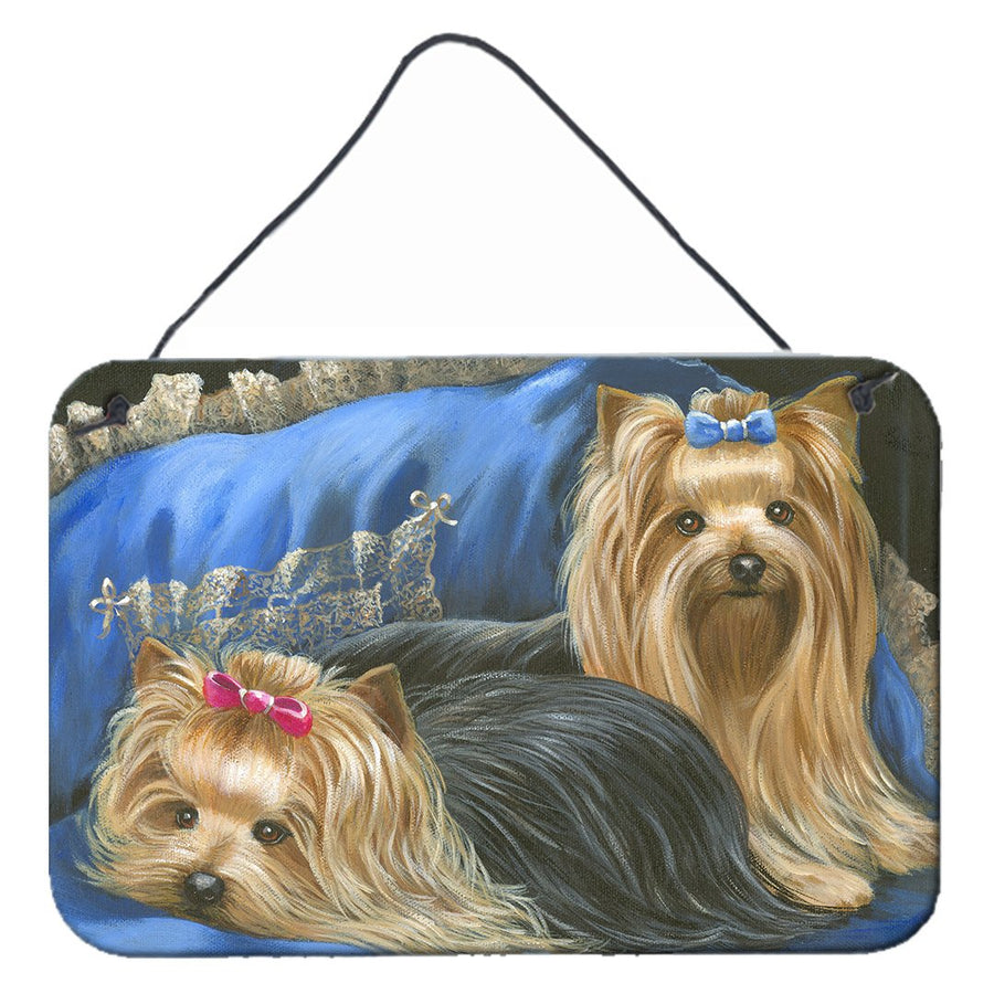 Yorkshire Terrier Yorkie Satin and Lace Wall or Door Hanging Prints Image 1