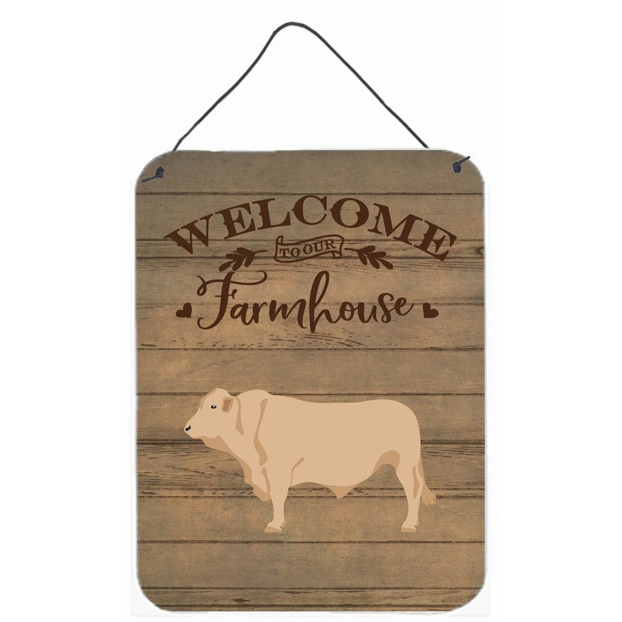 Charolais Cow Welcome Wall or Door Hanging Prints Image 1