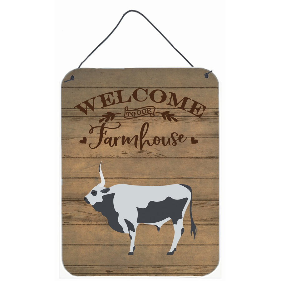 Hungarian Grey Steppe Cow Welcome Wall or Door Hanging Prints Image 1