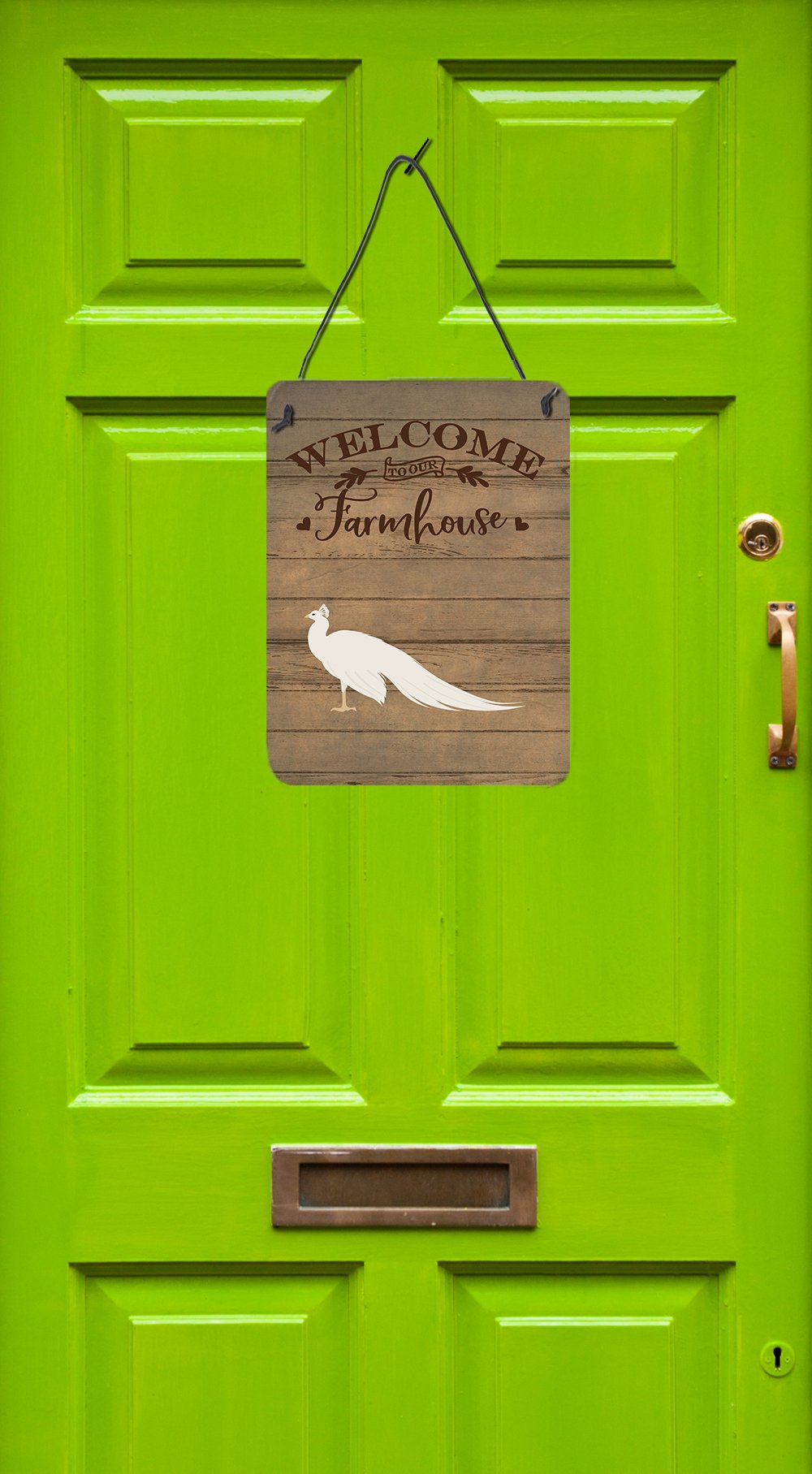 White Peacock Peafowl Welcome Wall or Door Hanging Prints Image 2