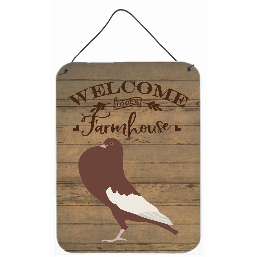 English Pouter Pigeon Welcome Wall or Door Hanging Prints Image 1