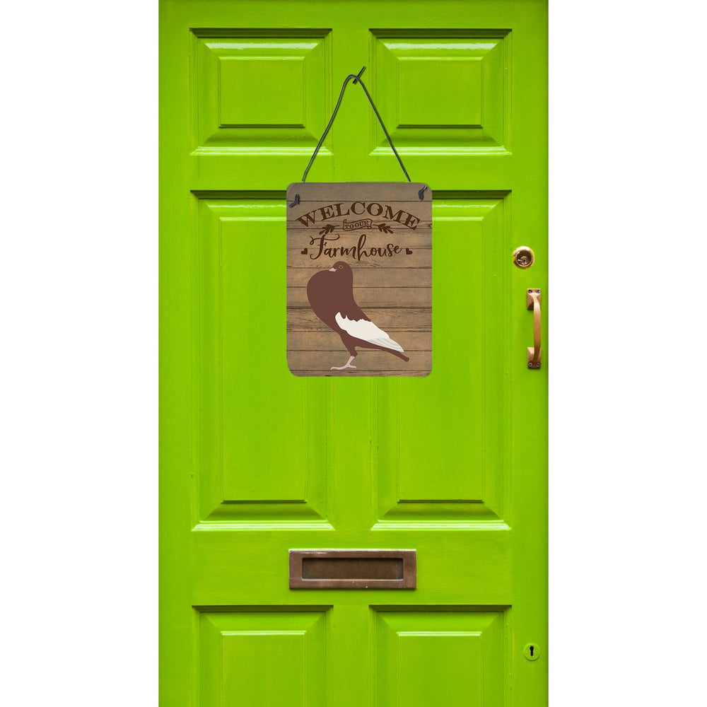 English Pouter Pigeon Welcome Wall or Door Hanging Prints Image 2