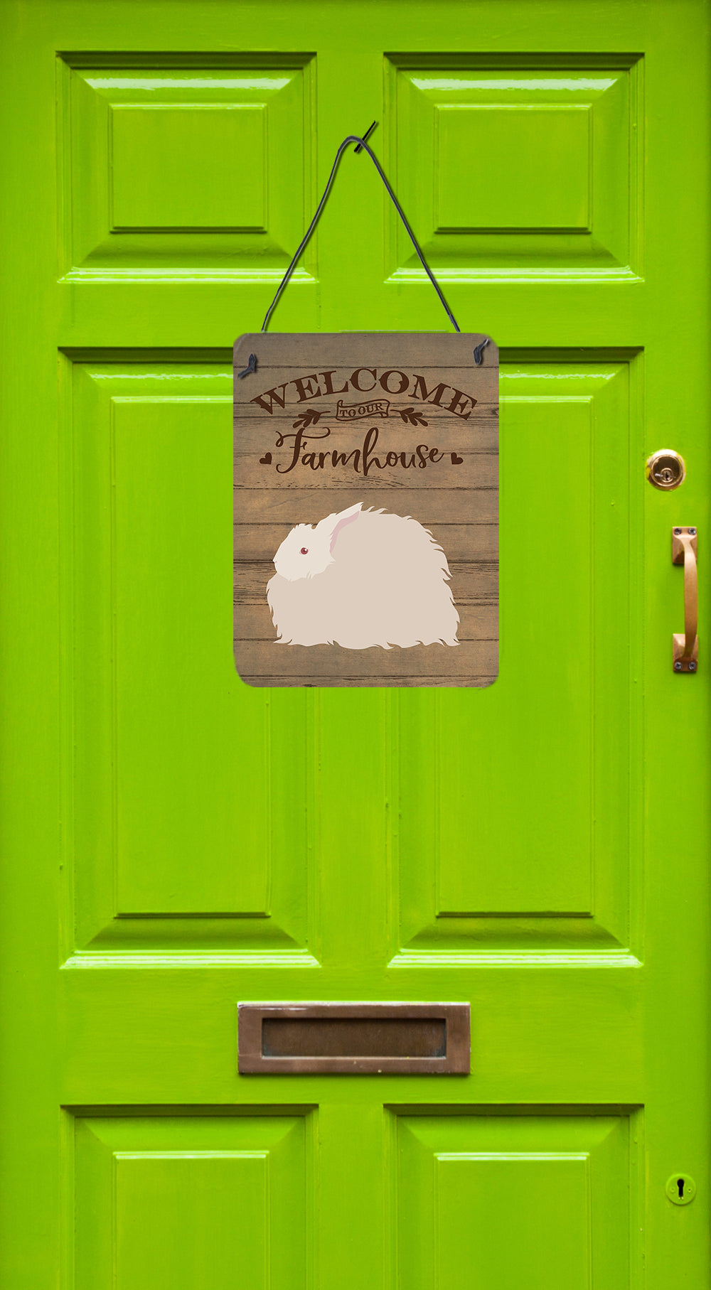 Fluffy Angora Rabbit Welcome Wall or Door Hanging Prints Image 2