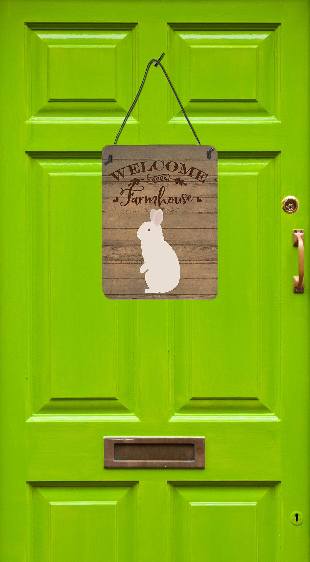 Zealand White Rabbit Welcome Wall or Door Hanging Prints Image 2