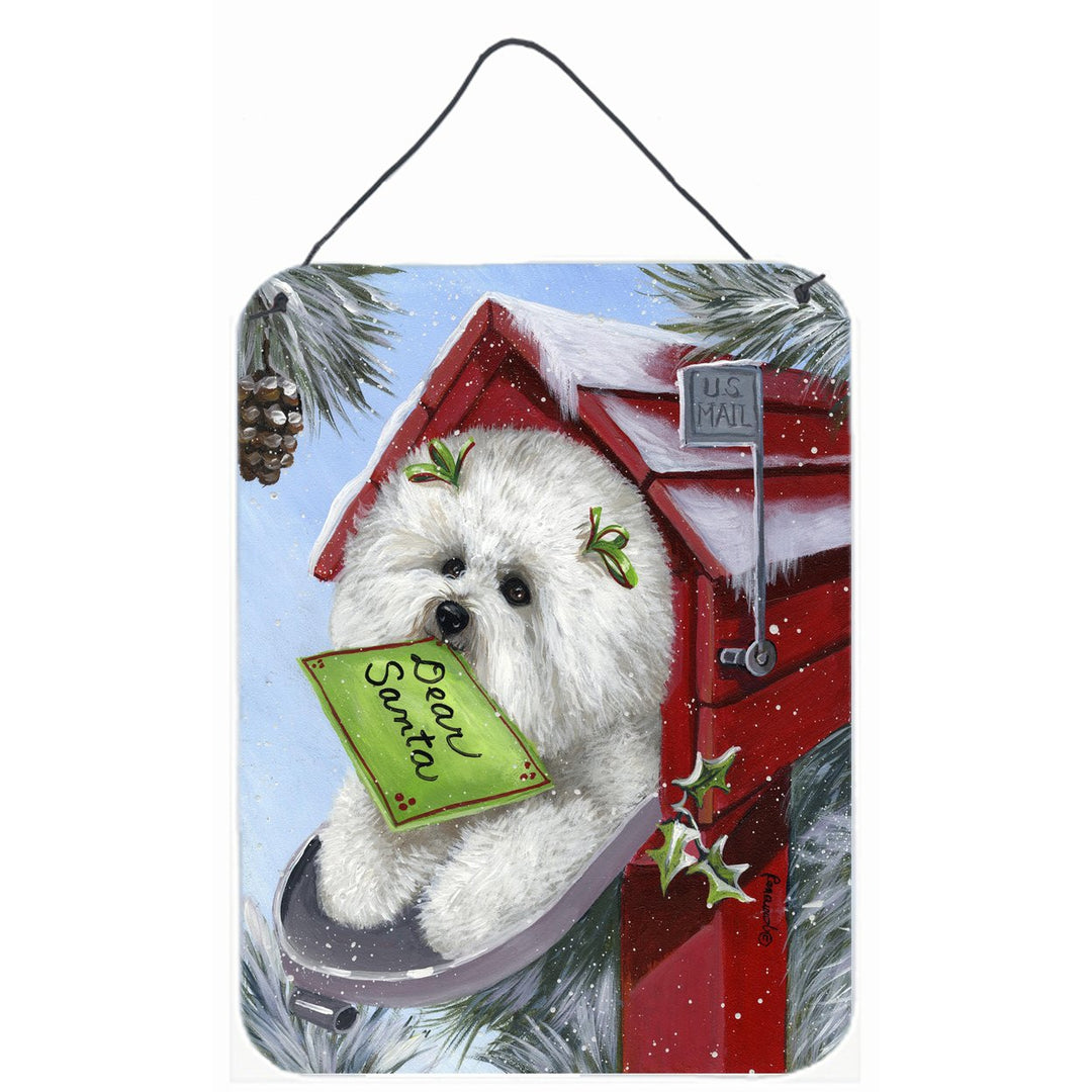 Bichon Frise Santas List Christmas Wall or Door Hanging Prints Image 1