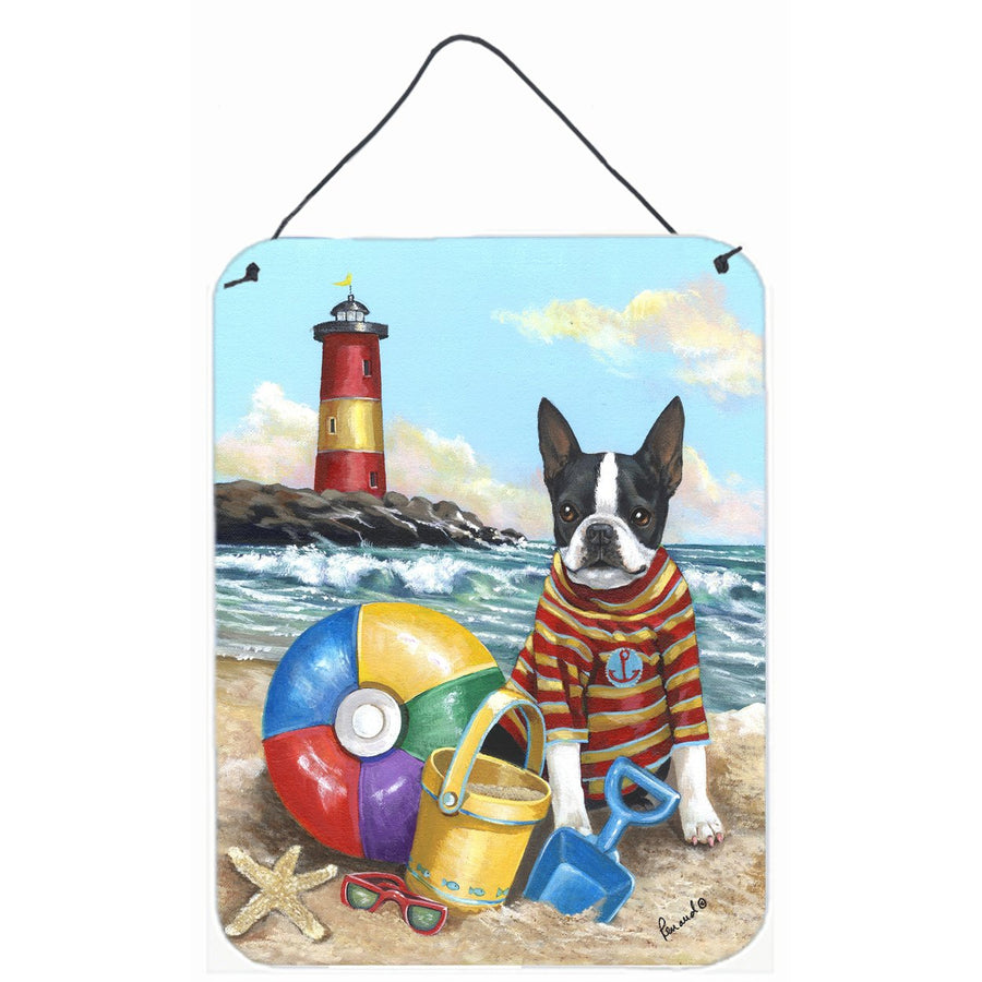 Boston Terrier Beach Baby Wall or Door Hanging Prints Image 1