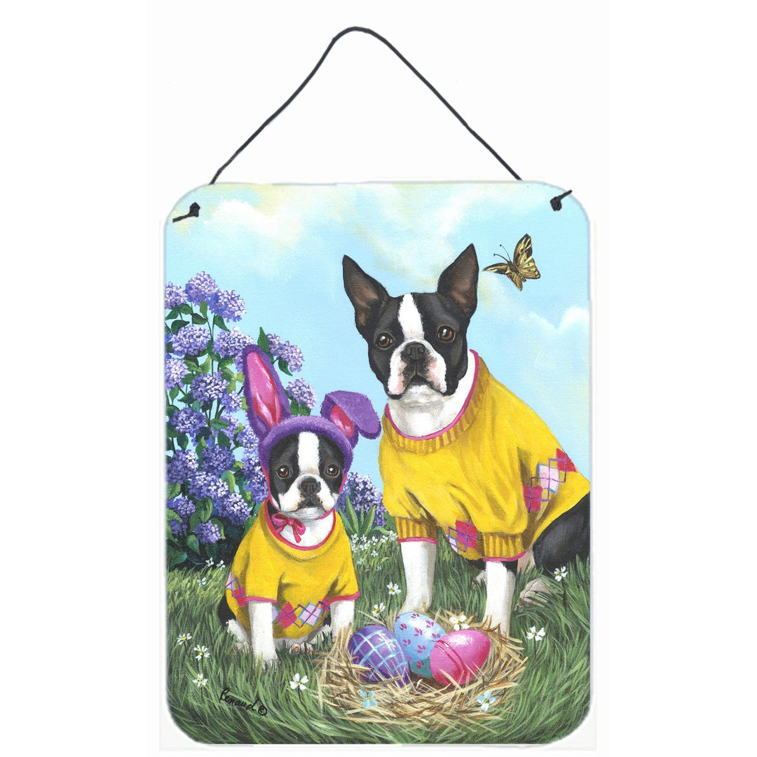 Boston Terrier Easter Bunny Wall or Door Hanging Prints Image 1