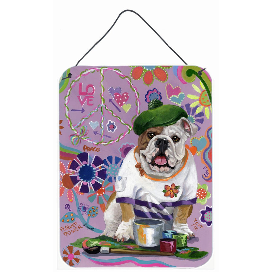 English Bulldog Flower Power Wall or Door Hanging Prints Image 1