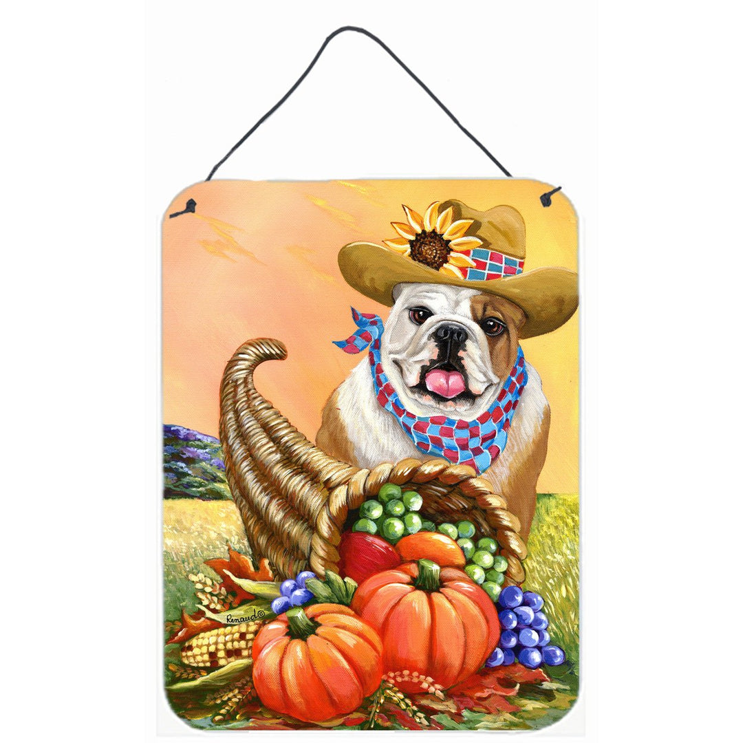 English Bulldog Autumn Wall or Door Hanging Prints Image 1