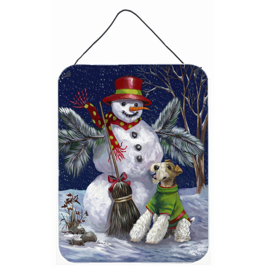 Fox Terrier Christmas Winter Fun Wall or Door Hanging Prints Image 1