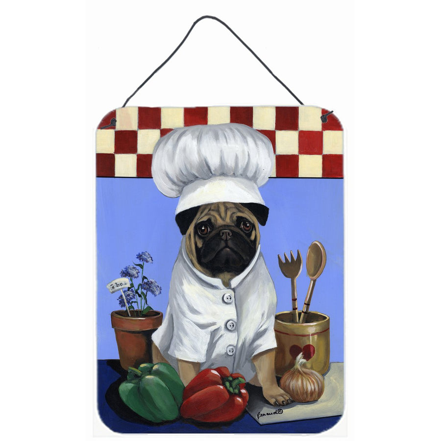 Pug Veggie Chef Wall or Door Hanging Prints Image 1