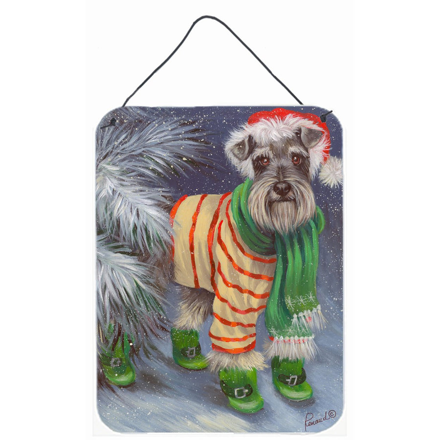 Schnauzer Christmas Green Boots Wall or Door Hanging Prints Image 1