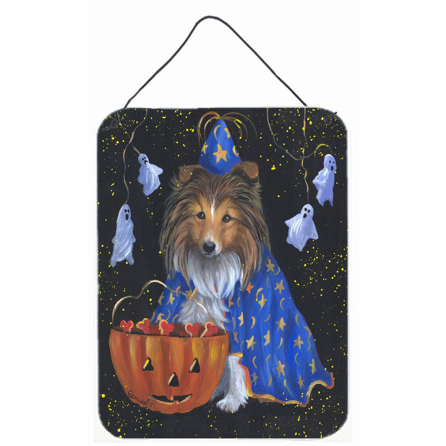 Sheltie Halloween Witch Wall or Door Hanging Prints Image 1