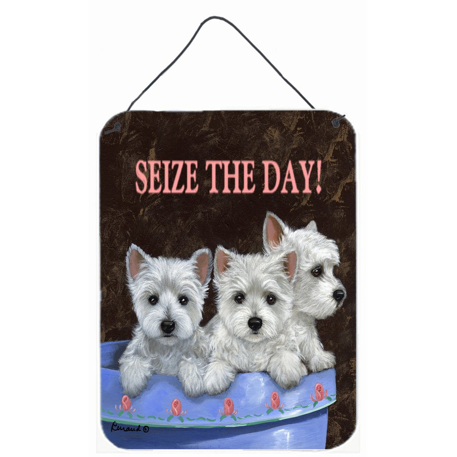 Westie Seize the Day Wall or Door Hanging Prints Image 1