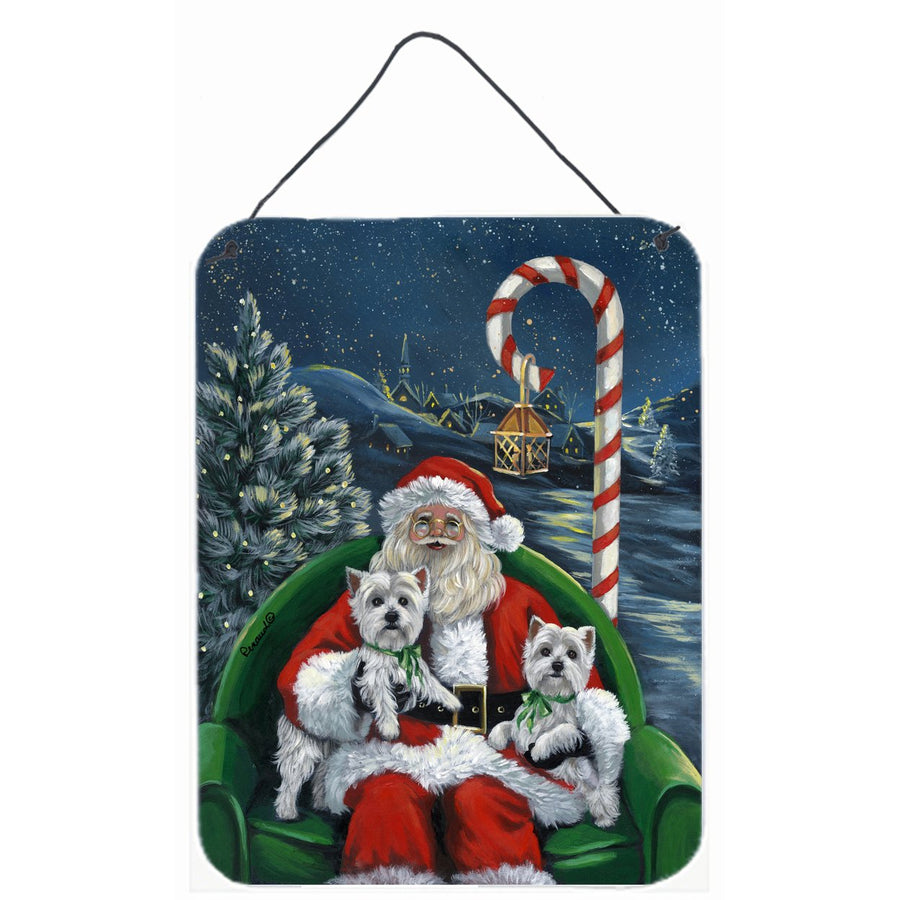 Westie Christmas Santas Village Wall or Door Hanging Prints Image 1