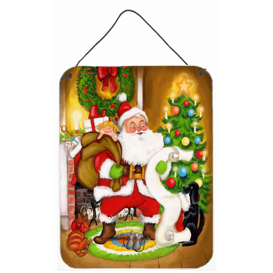 Santa Claus Let Me Check My List Wall or Door Hanging Prints Image 1