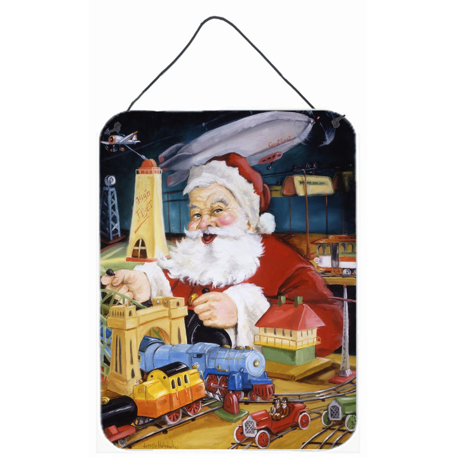 Santa Claus Tin Toy Time Wall or Door Hanging Prints Image 1