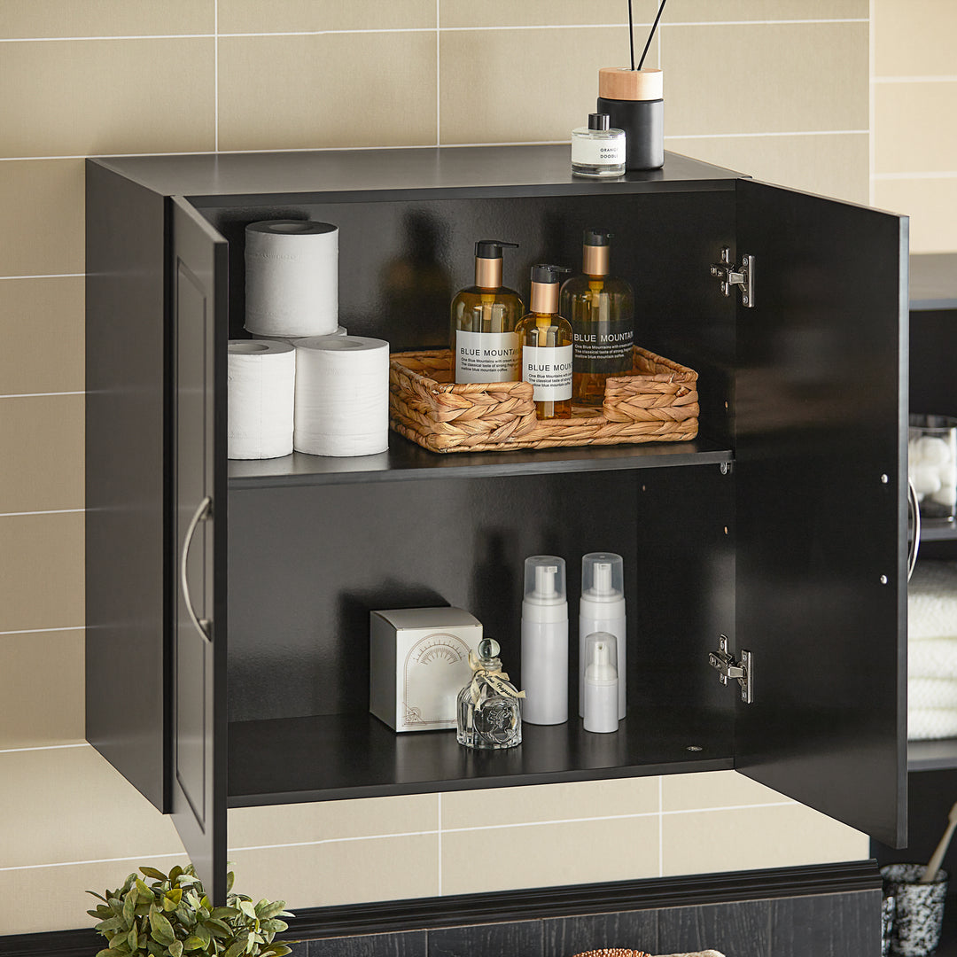 Haotian FRG231-SCH Black Wall Cabinet Kitchen Bathroom Storage 23.6" Adjustable Shelf Image 4