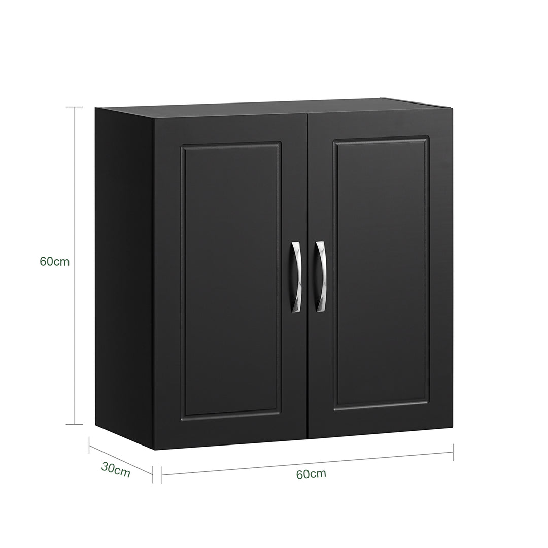 Haotian FRG231-SCH Black Wall Cabinet Kitchen Bathroom Storage 23.6" Adjustable Shelf Image 2