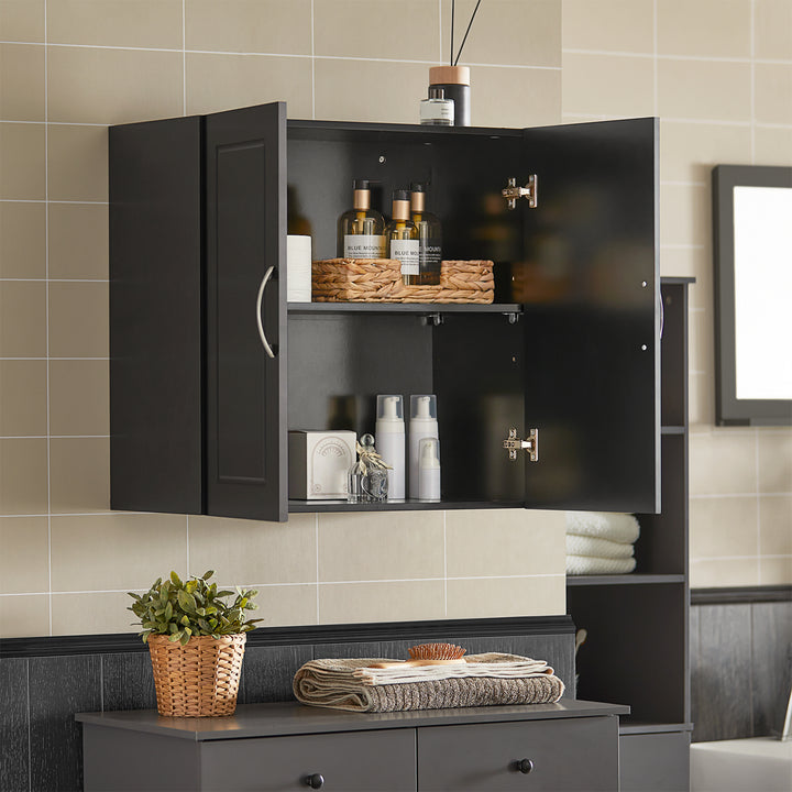 Haotian FRG231-SCH Black Wall Cabinet Kitchen Bathroom Storage 23.6" Adjustable Shelf Image 6