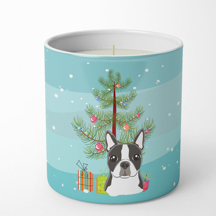 Christmas Tree and Boston Terrier 10 oz Decorative Soy Candle Image 1