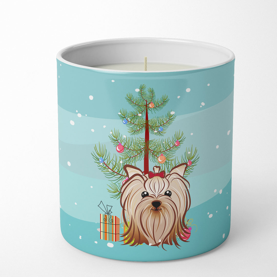 Christmas Tree and Yorkie Yorkishire Terrier 10 oz Decorative Soy Candle Image 1