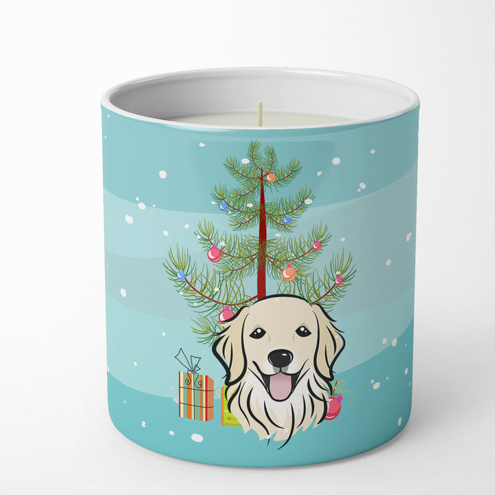 Christmas Tree and Golden Retriever 10 oz Decorative Soy Candle Image 1