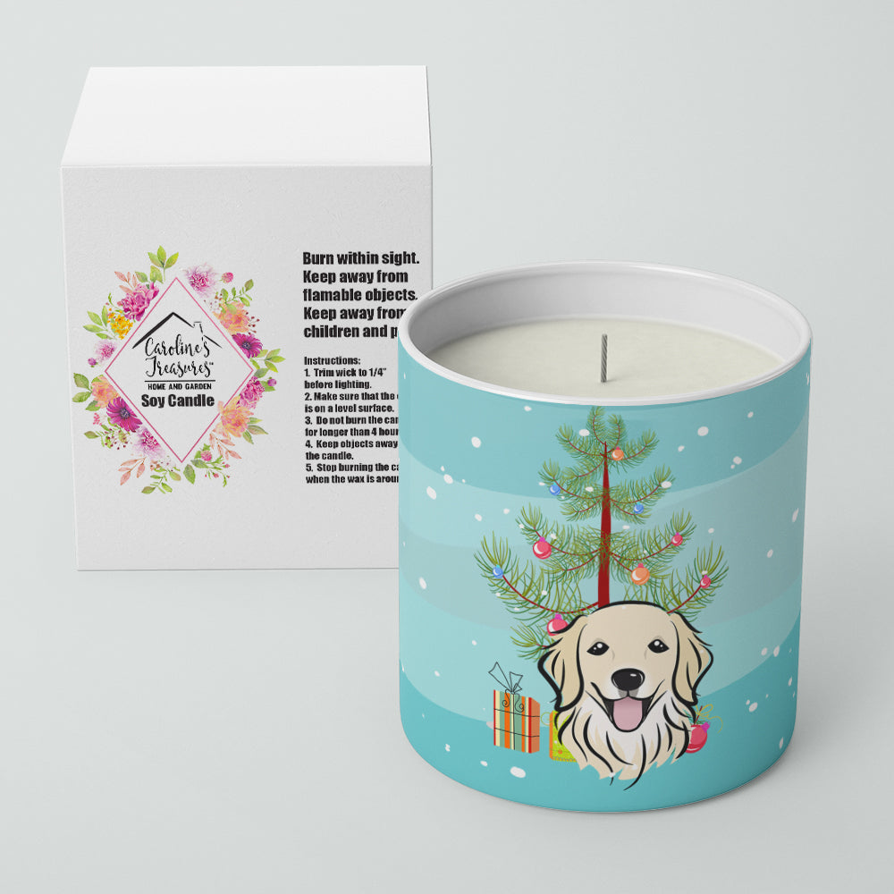 Christmas Tree and Golden Retriever 10 oz Decorative Soy Candle Image 2