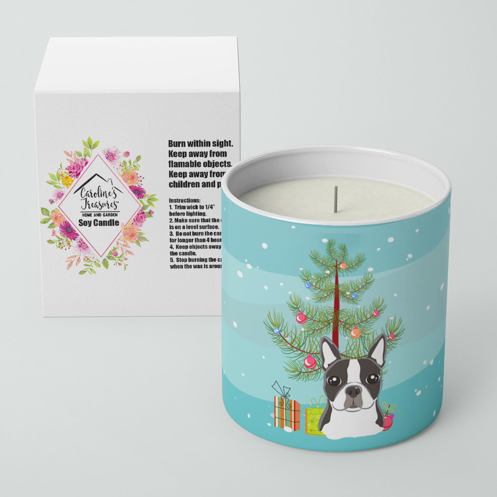 Christmas Tree and Boston Terrier 10 oz Decorative Soy Candle Image 2