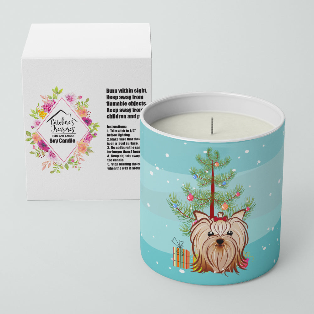 Christmas Tree and Yorkie Yorkishire Terrier 10 oz Decorative Soy Candle Image 2