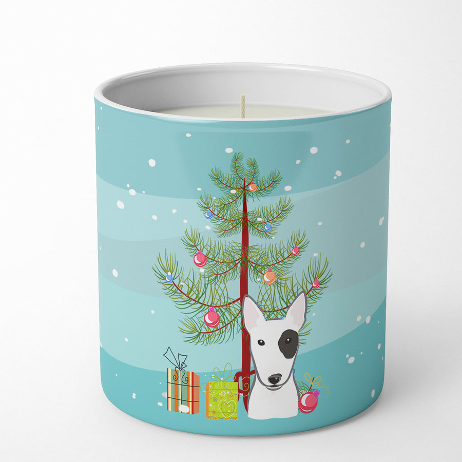 Christmas Tree and Bull Terrier 10 oz Decorative Soy Candle Image 1