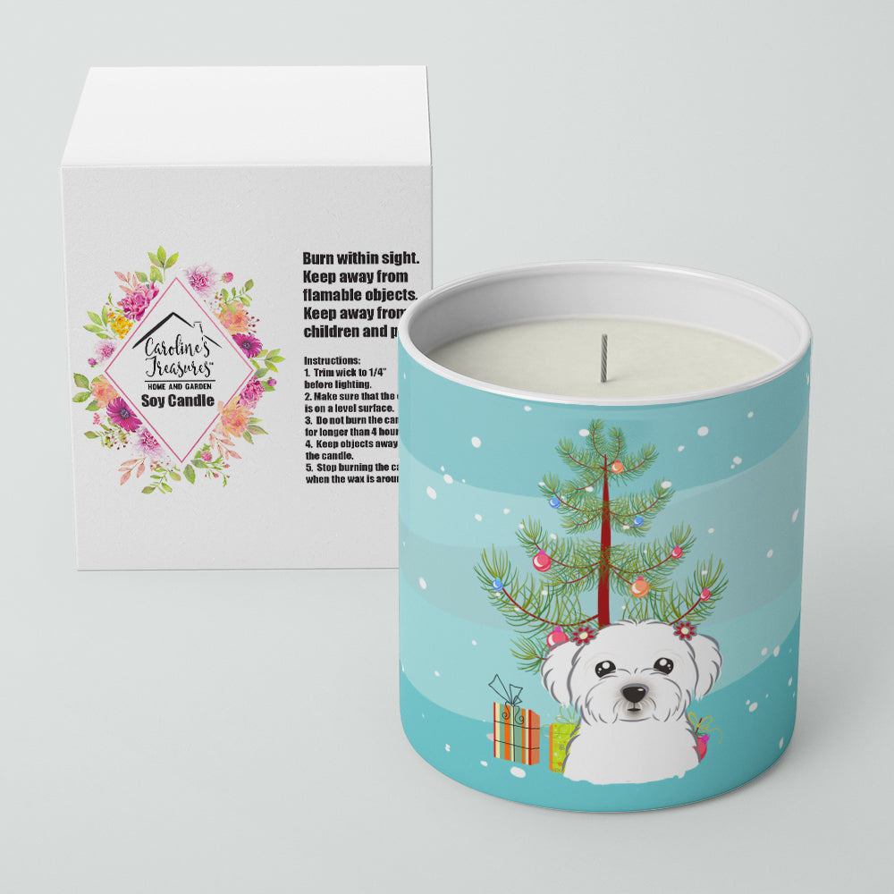 Christmas Tree and Maltese 10 oz Decorative Soy Candle Image 2