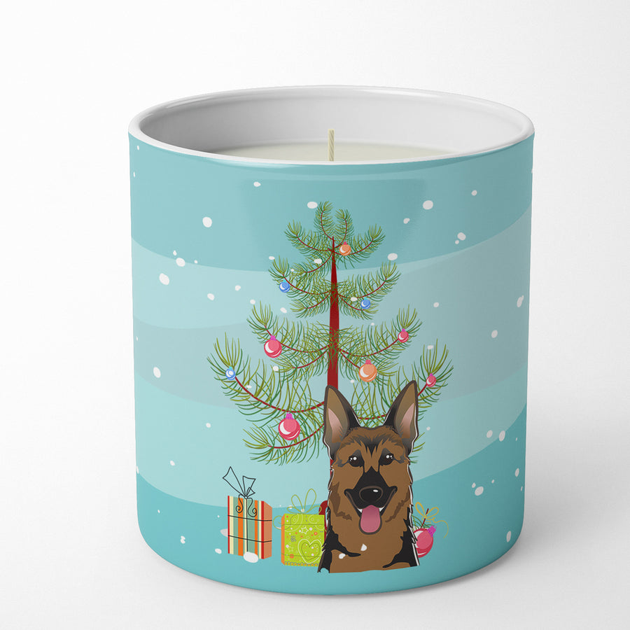 Christmas Tree and German Shepherd 10 oz Decorative Soy Candle Image 1