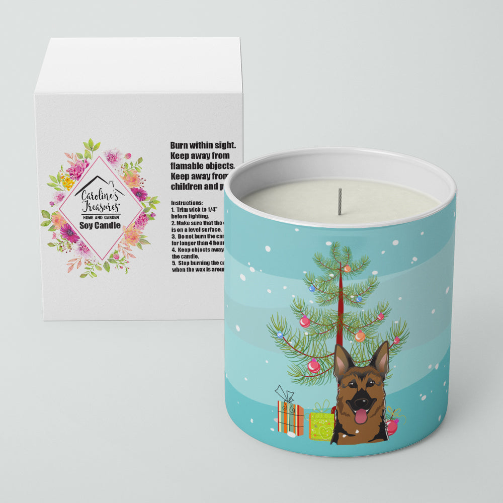 Christmas Tree and German Shepherd 10 oz Decorative Soy Candle Image 2