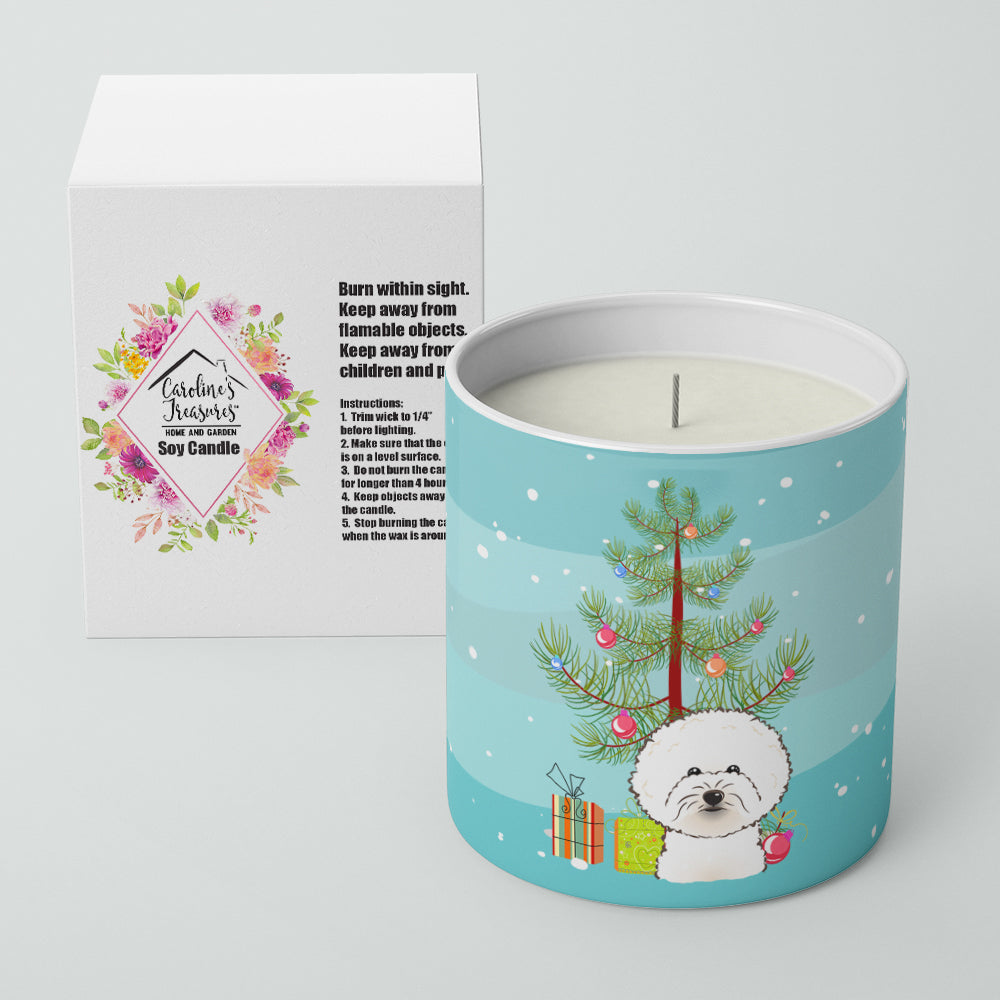 Christmas Tree and Bichon Frise 10 oz Decorative Soy Candle Image 2