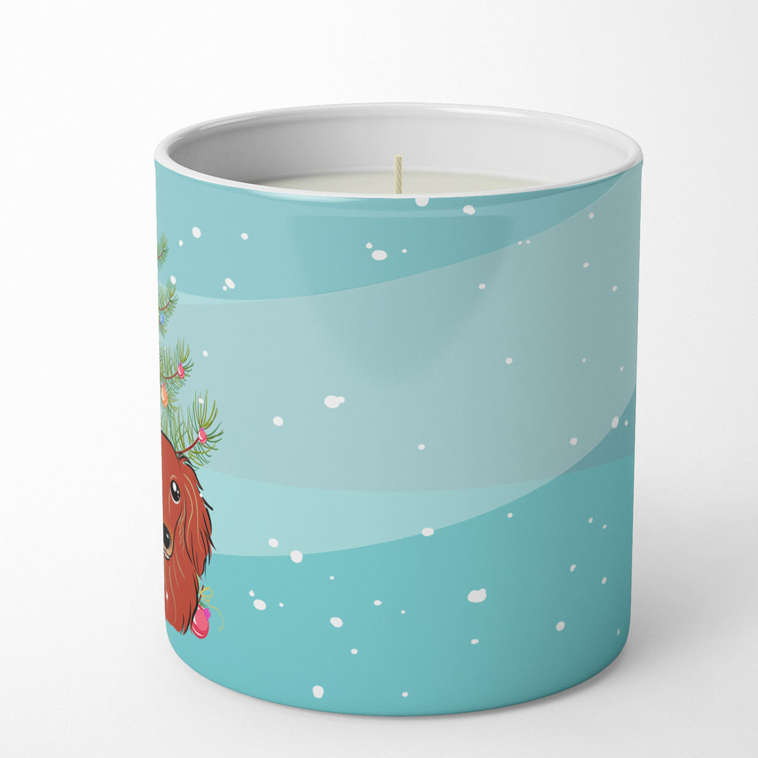 Christmas Tree and Longhair Red Dachshund 10 oz Decorative Soy Candle Image 5