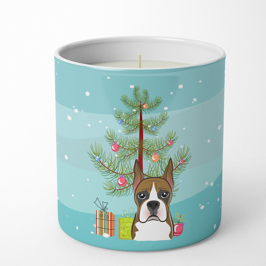 Christmas Tree and Boxer 10 oz Decorative Soy Candle Image 1