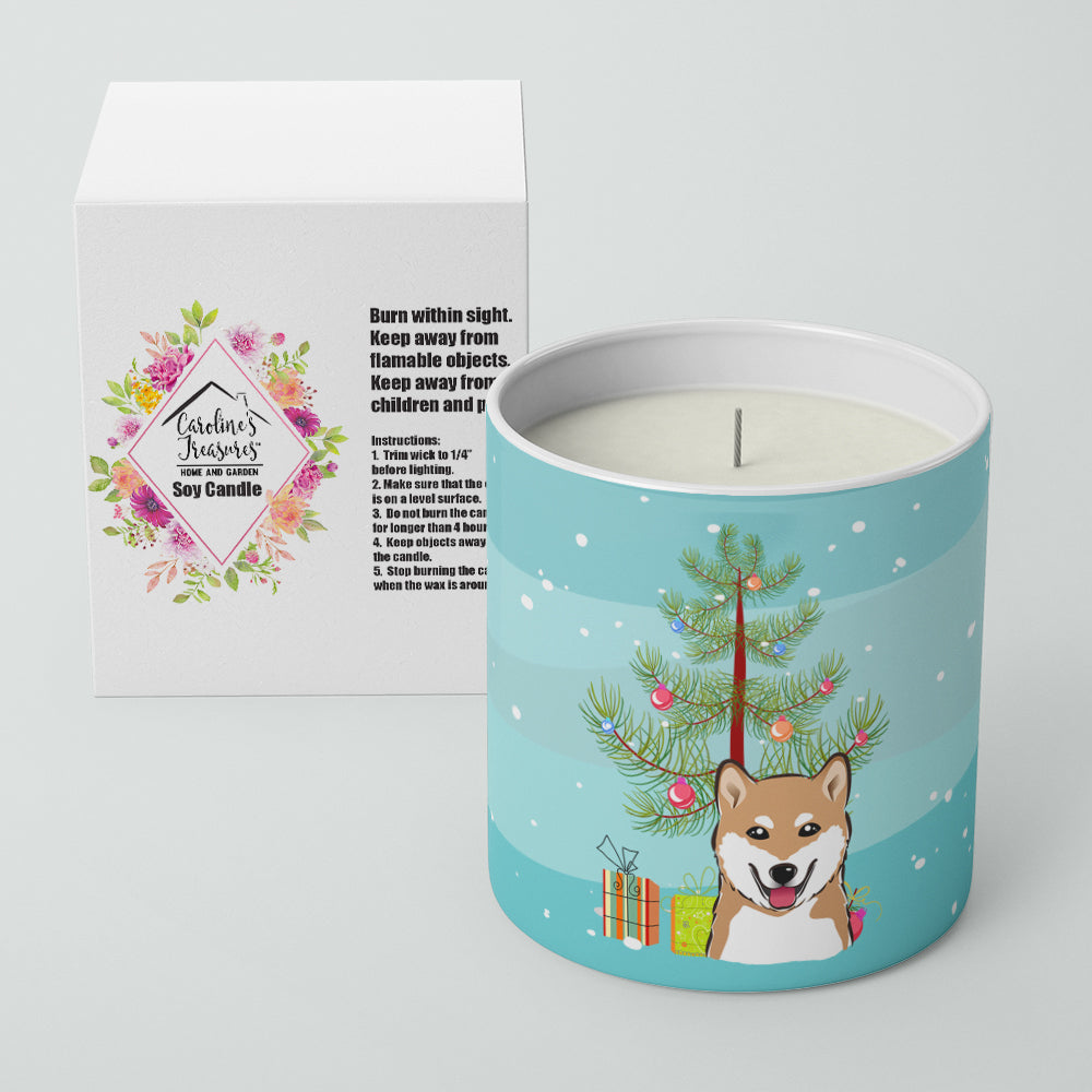 Christmas Tree and Shiba Inu 10 oz Decorative Soy Candle Image 2