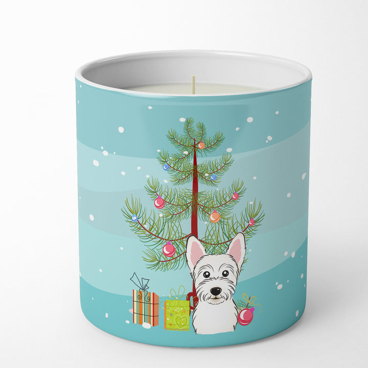 Christmas Tree and Westie 10 oz Decorative Soy Candle Image 1