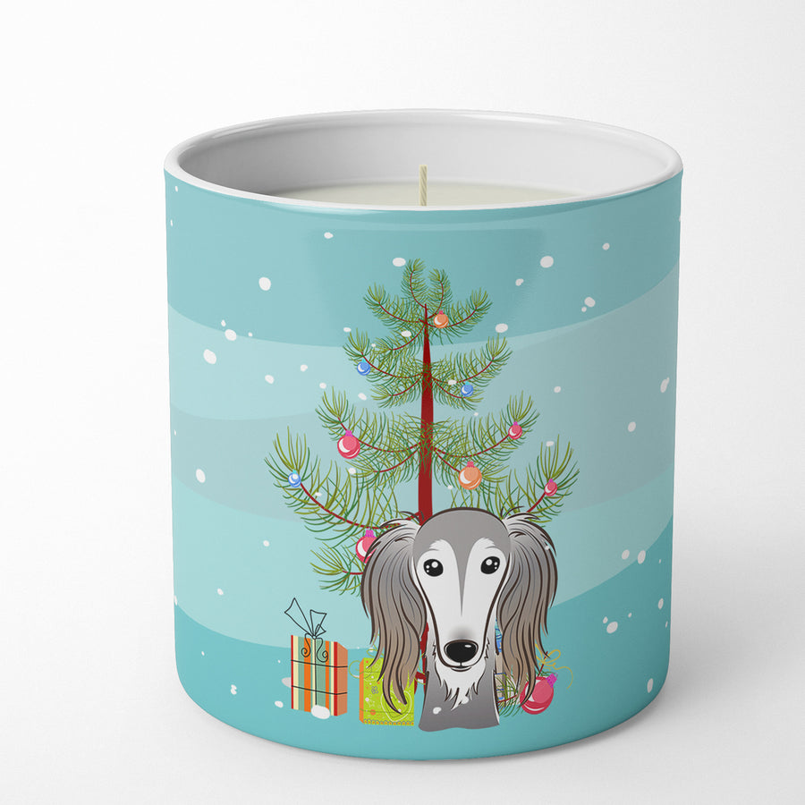 Christmas Tree and Saluki 10 oz Decorative Soy Candle Image 1