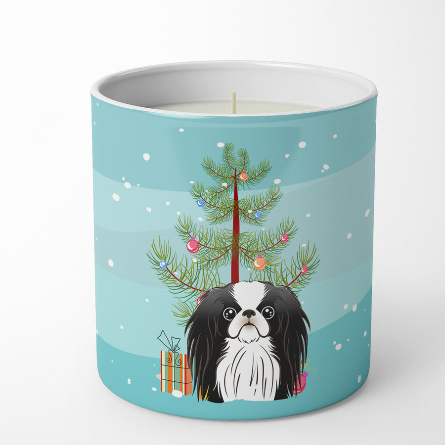 Christmas Tree and Japanese Chin 10 oz Decorative Soy Candle Image 1