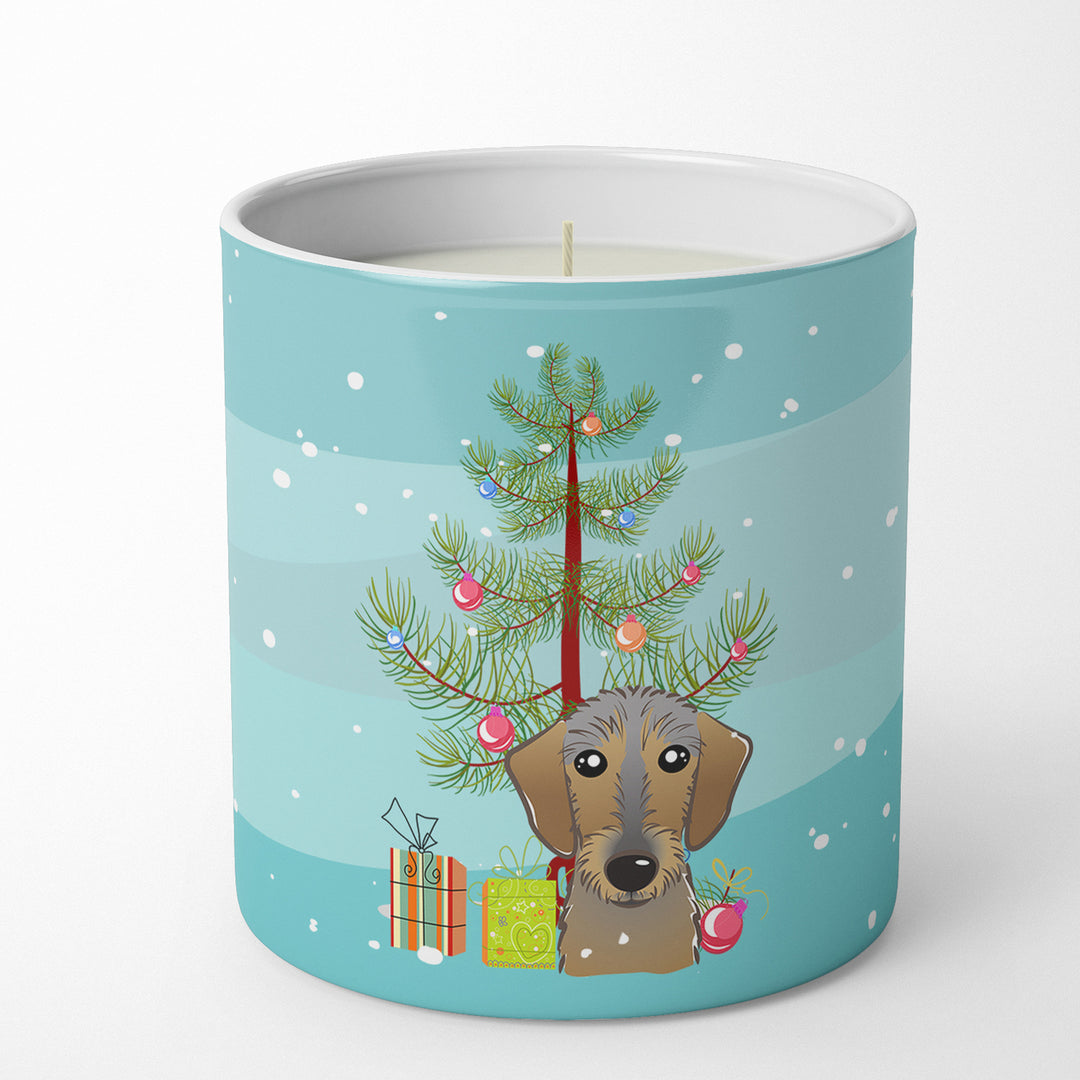 Christmas Tree and Wirehaired Dachshund 10 oz Decorative Soy Candle Image 1