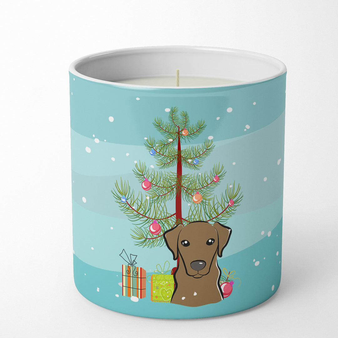 Christmas Tree and Chocolate Labrador 10 oz Decorative Soy Candle Image 1