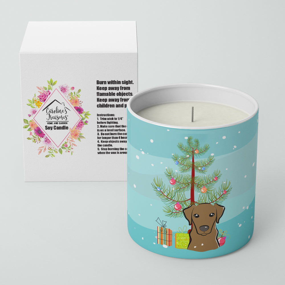 Christmas Tree and Chocolate Labrador 10 oz Decorative Soy Candle Image 2