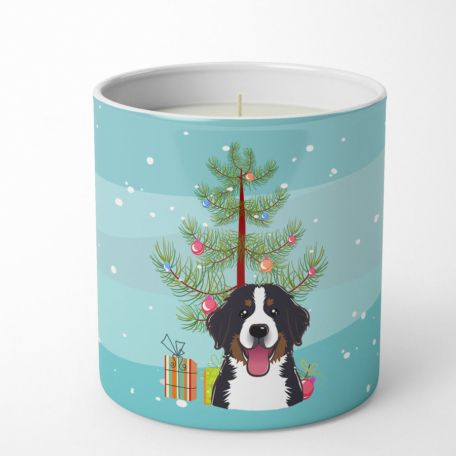 Christmas Tree and Bernese Mountain Dog 10 oz Decorative Soy Candle Image 1