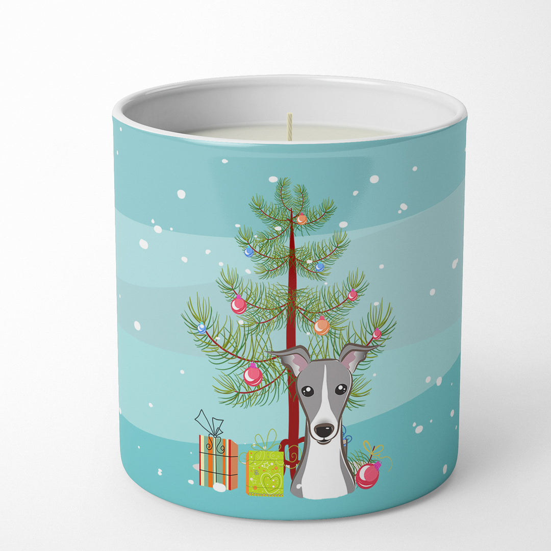 Christmas Tree and Italian Greyhound 10 oz Decorative Soy Candle Image 1