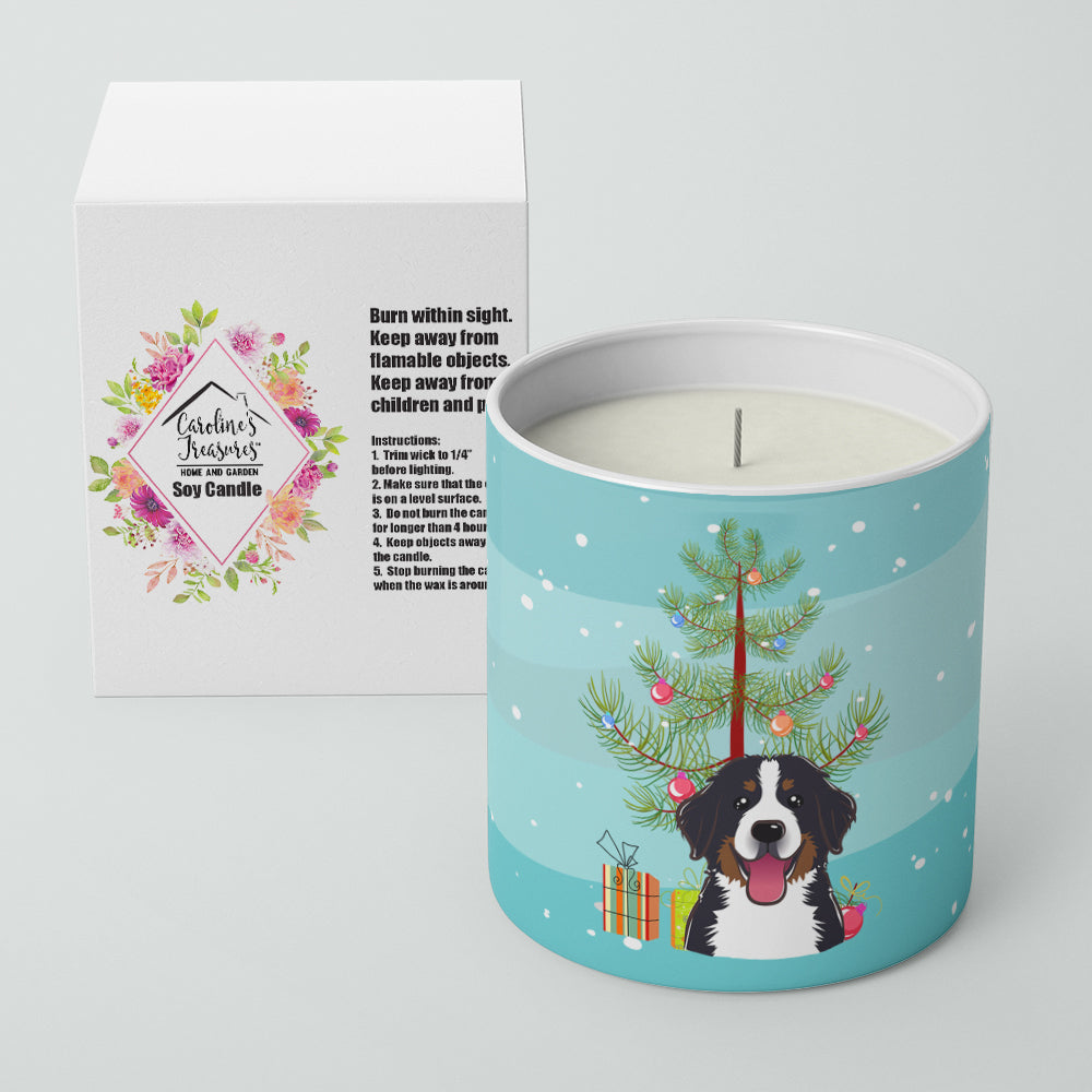 Christmas Tree and Bernese Mountain Dog 10 oz Decorative Soy Candle Image 2