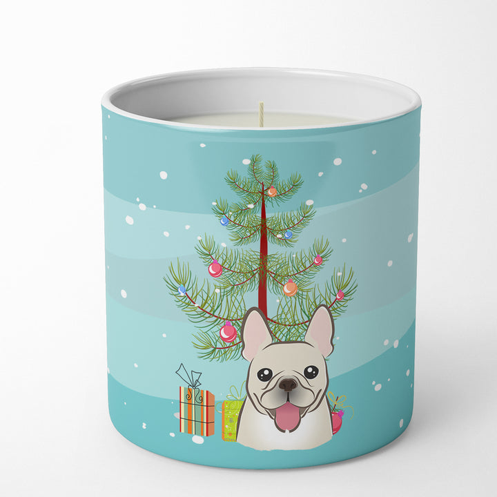 Christmas Tree and French Bulldog 10 oz Decorative Soy Candle Image 1