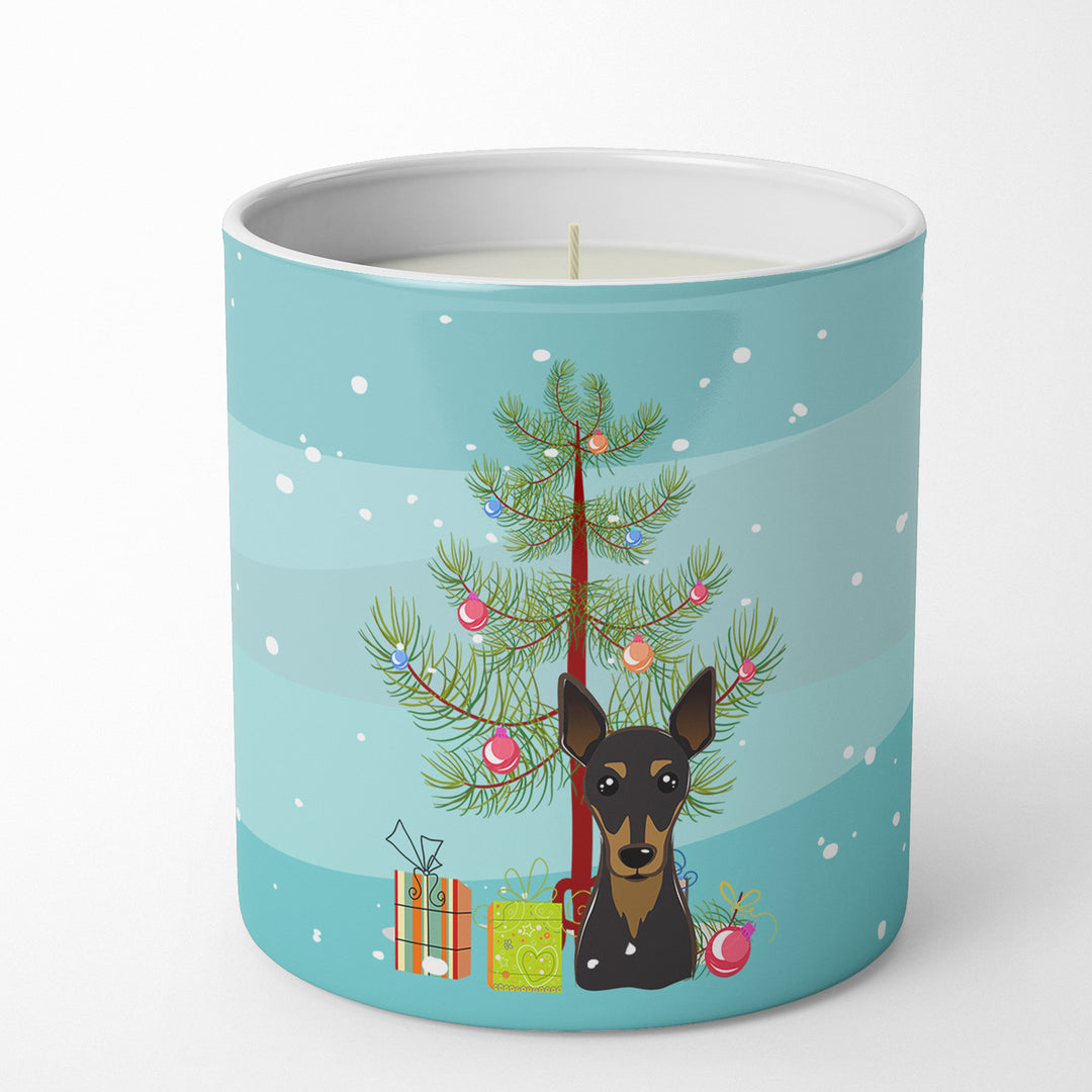 Christmas Tree and Min Pin 10 oz Decorative Soy Candle Image 1