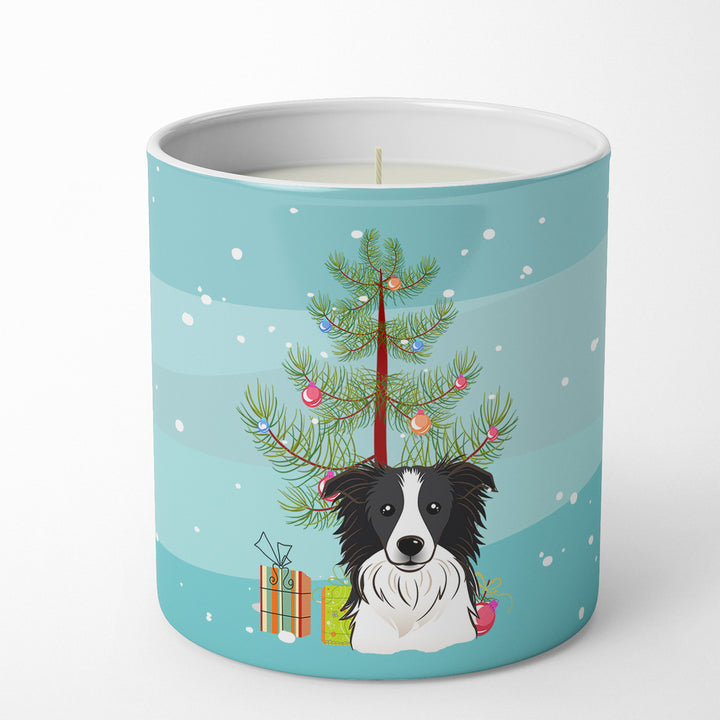 Christmas Tree and Border Collie 10 oz Decorative Soy Candle Image 1